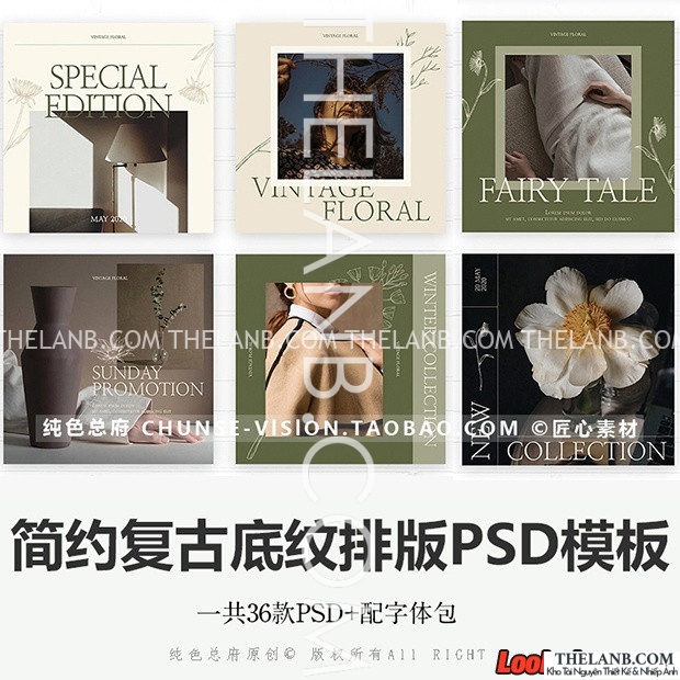 [VShare PSD] 26 Mẫu Thiết Kế Poster - Banner Thời Trang Nhẹ Nhàng Cổ Điển (Kèm Font)
