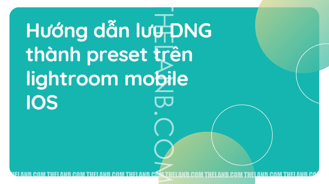 [Hướng Dẫn] Hướng Dẫn Chi Tiết Lưu Preset Bằng File DNG Trên Lightroom Mobile IOS