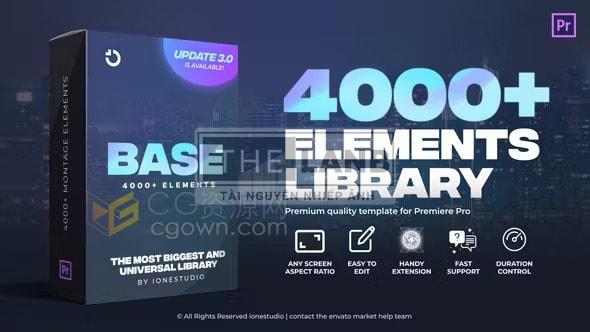 4000 kiểu chuyển tiếp video, tiêu đề, phụ đề, hiệu ứng màu động, đồ họa động, kịch bản PR, gói cài sẵn BASE